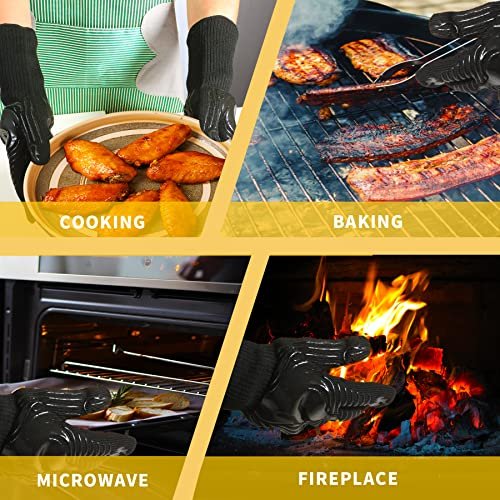 Pro BBQ Gloves: Heat Resistant 1472°F Silicone Grill Mitts for Cooking & Camping - Image 5