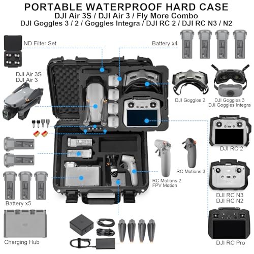 DJI Air 3 Drone Hard Case - Waterproof, Rugged Protection for Accessories - Image 2