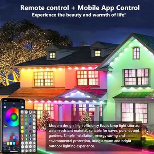 RGB LED Outdoor String Lights 200ft Smart WiFi Christmas Decoration Waterproof - Image 2