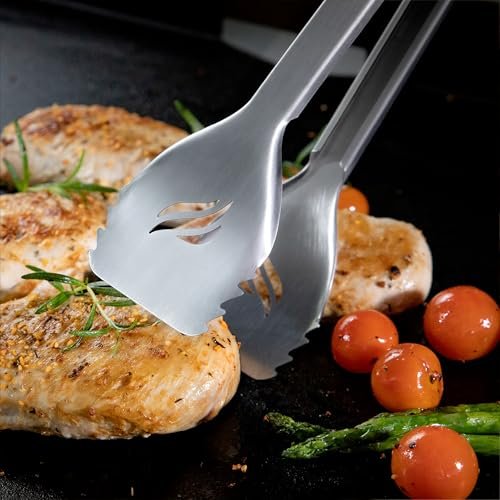 Pro BBQ Griddle Tongs: 14" Stainless Steel, Heat-Resistant Grill Accessories - Image 5