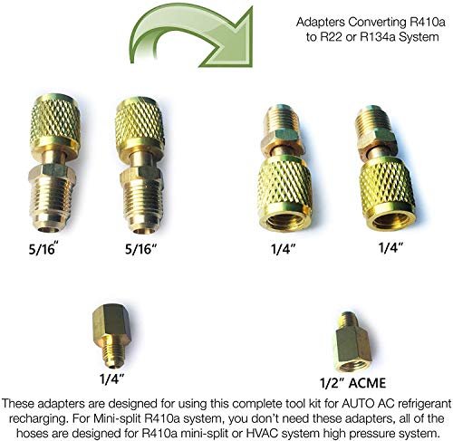 Pro HVAC & Auto AC Repair Kit: Vacuum Pump, Manifold Gauge, Leak Detector Set - Image 3