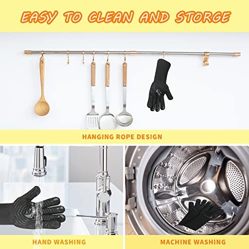 Pro BBQ Gloves: Heat Resistant 1472°F Silicone Grill Mitts for Cooking & Camping - Image 6