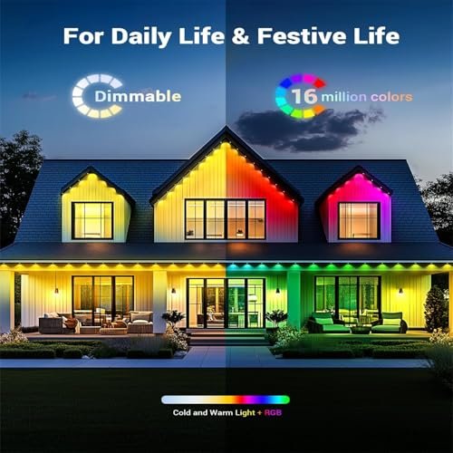 RGB LED Outdoor String Lights 200ft Smart WiFi Christmas Decoration Waterproof - Image 5