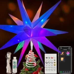 Moravian Star Christmas Tree Topper LED Light - App Controlled Color Changing