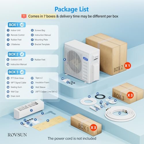ROVSUN 28000 BTU 3 Zone Mini Split AC Heat Pump with WiFi & Line Set - Image 6