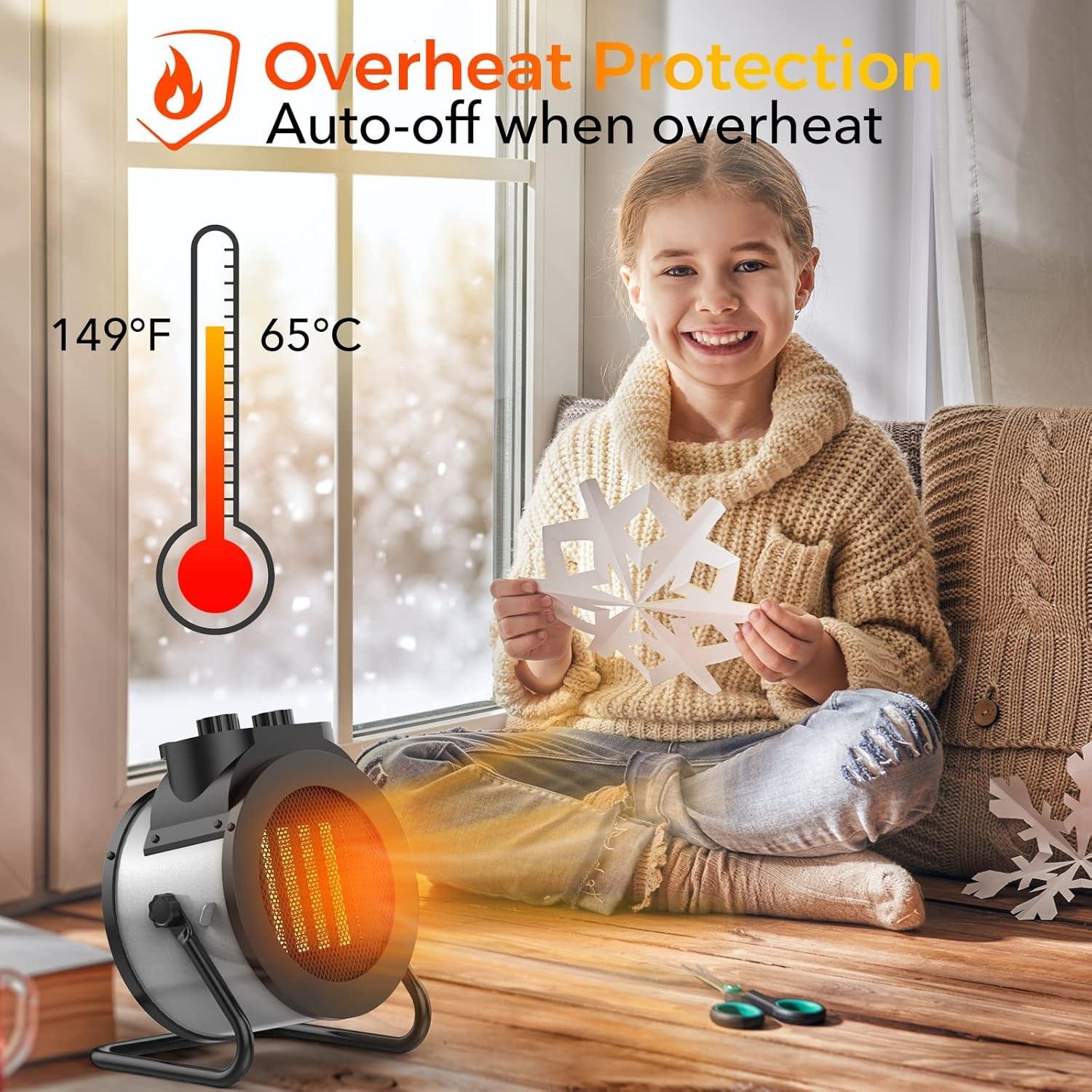 Stay Cozy with Our 1500W Portable Space Heater: Fast, Adjustable, and Perfect for Any Room!